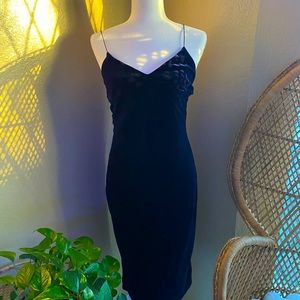 Velvet Midnight Blue Bodycon Slip Dress